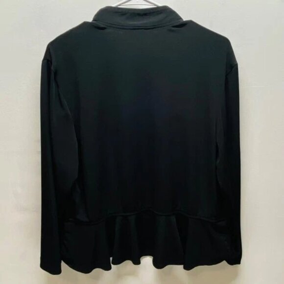 Connected Apparel Open Front Jacket Women's XL Black Lightweight Cover Up Ruffle - Picture 5 of 8